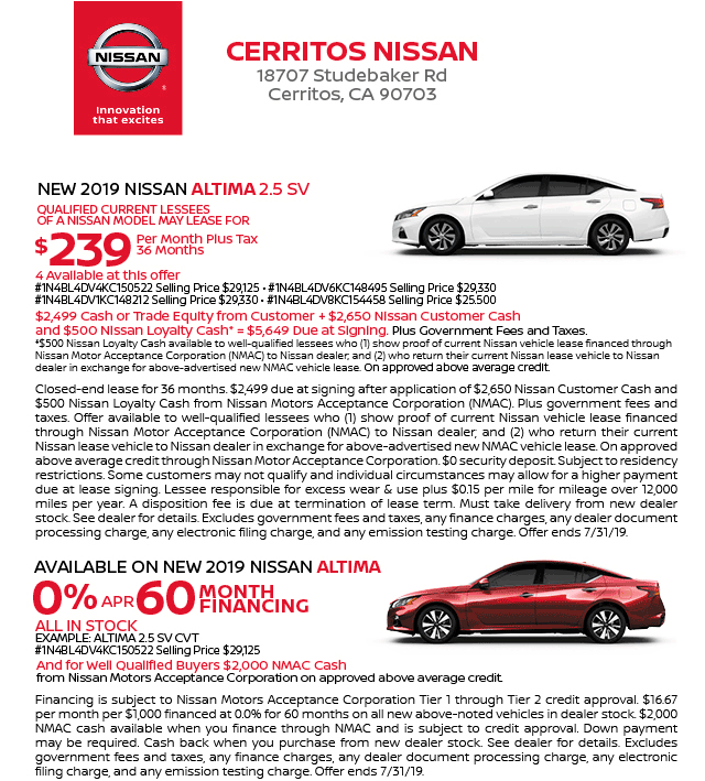 Lease Specials Cerritos Nissan